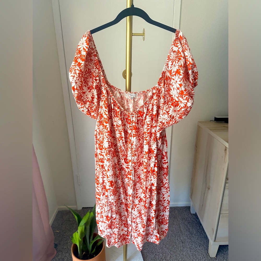 Madewell cap sleeve floral sun dress